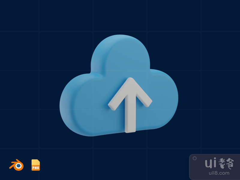Cloud Upload - 3D SEO Illustration