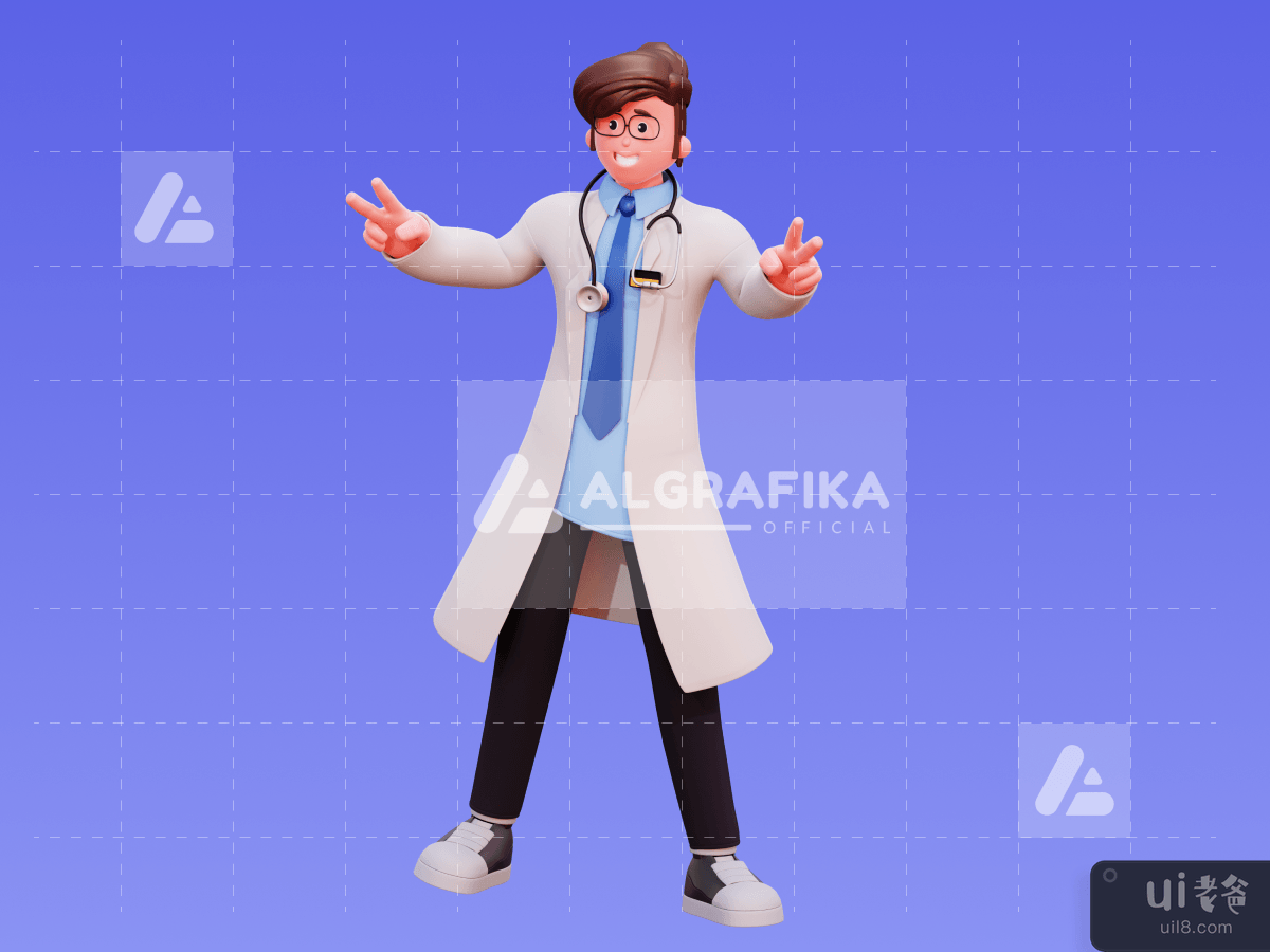  3D Character Male Doctor Illustration