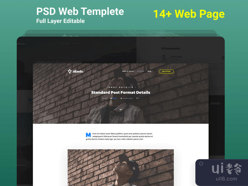 清洁 PSD Web 模板(Clean PSD Web Template)插图2