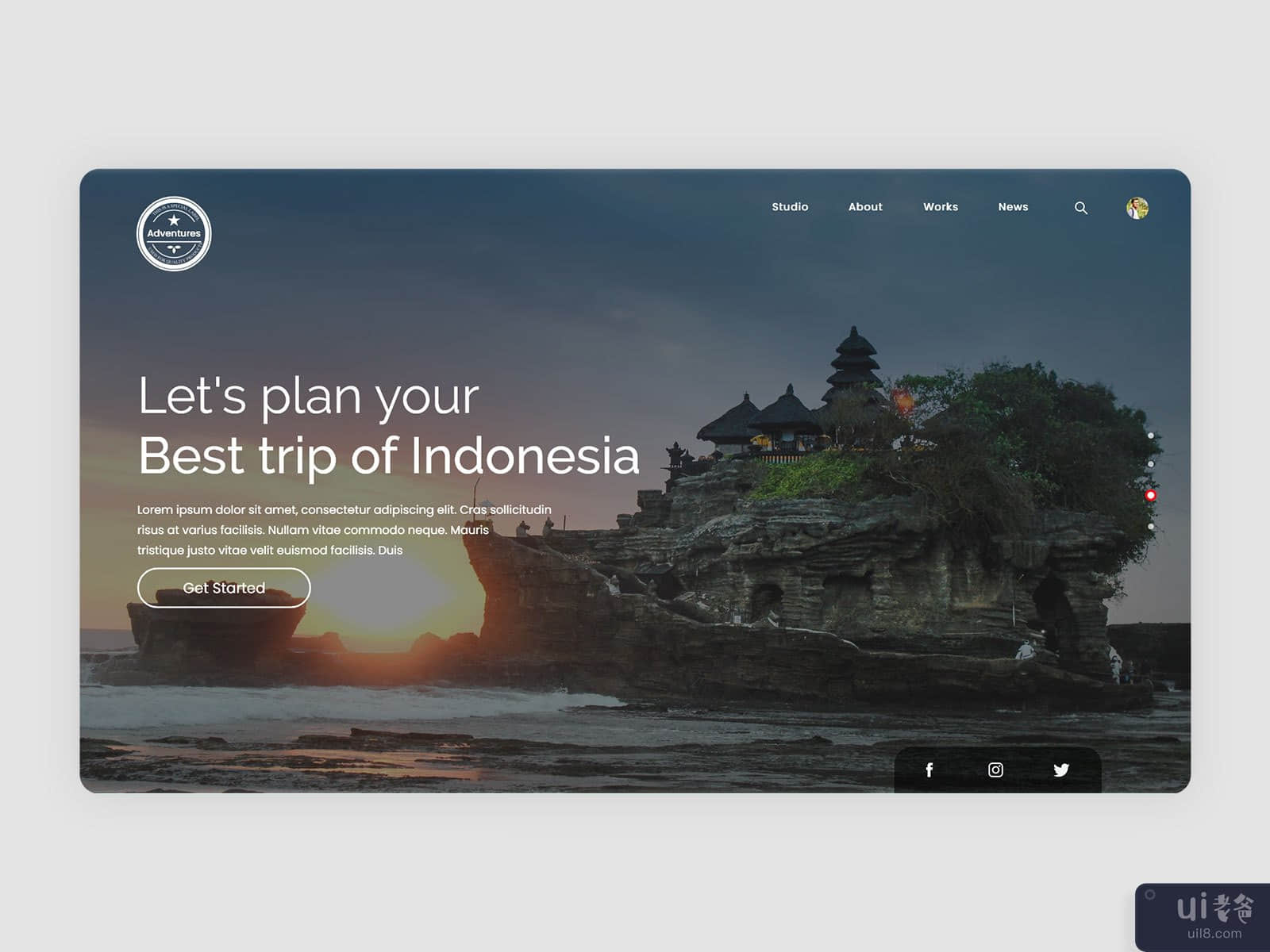 Bali Travel Landing Page