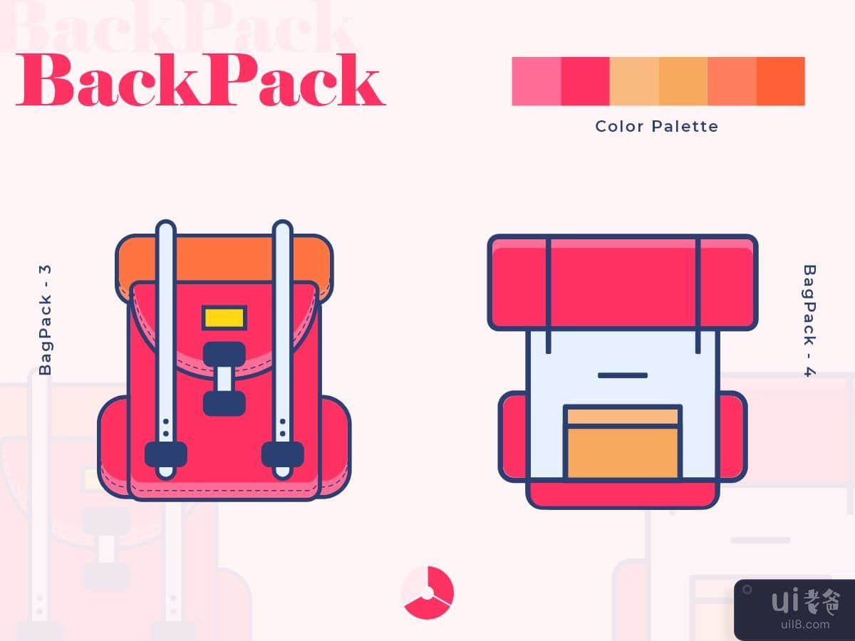 背包插图 Set-2(Back Pack Illustration Set-2)插图2