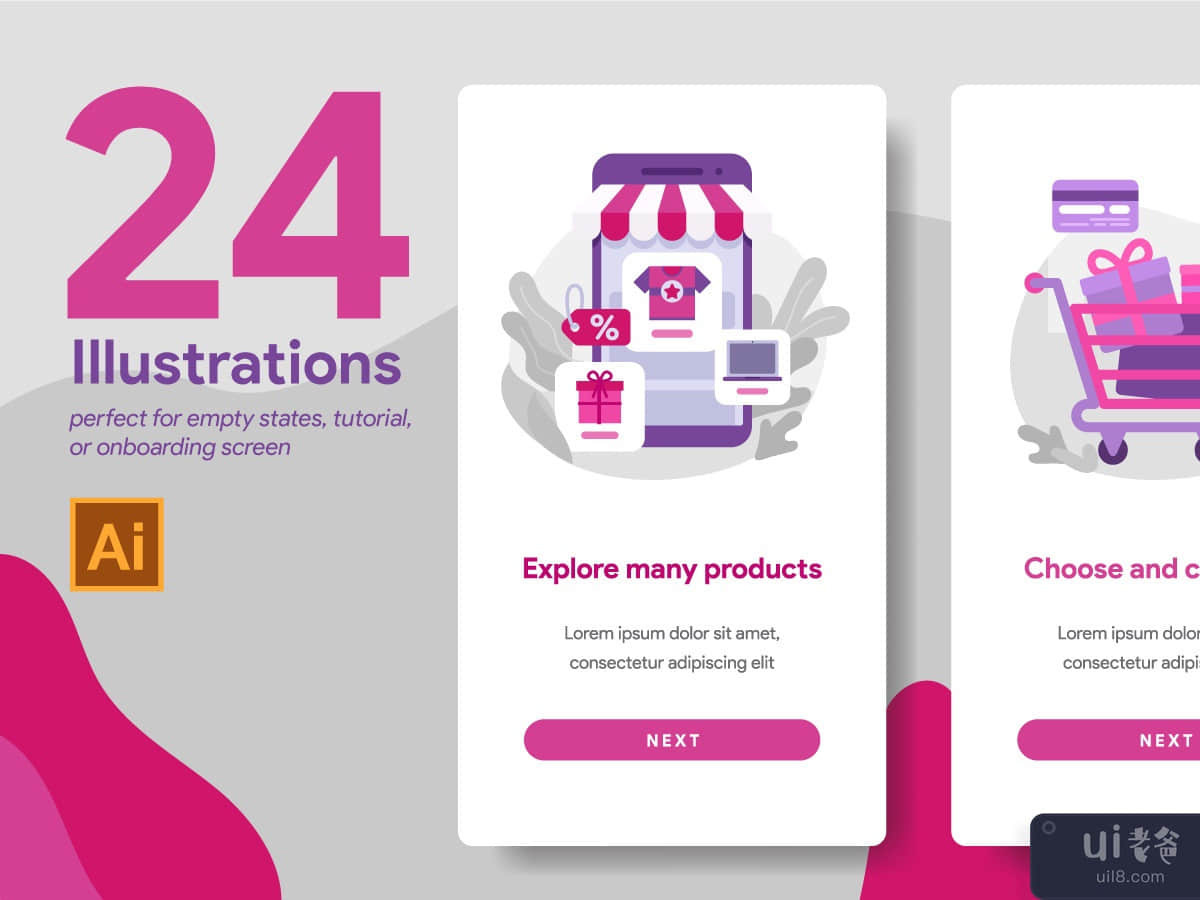 24 Onboarding Illustrations for Business & Online Services