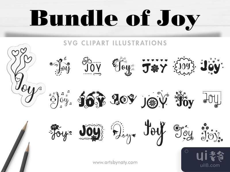 Bundle of Joy SVG clipart illustrations.