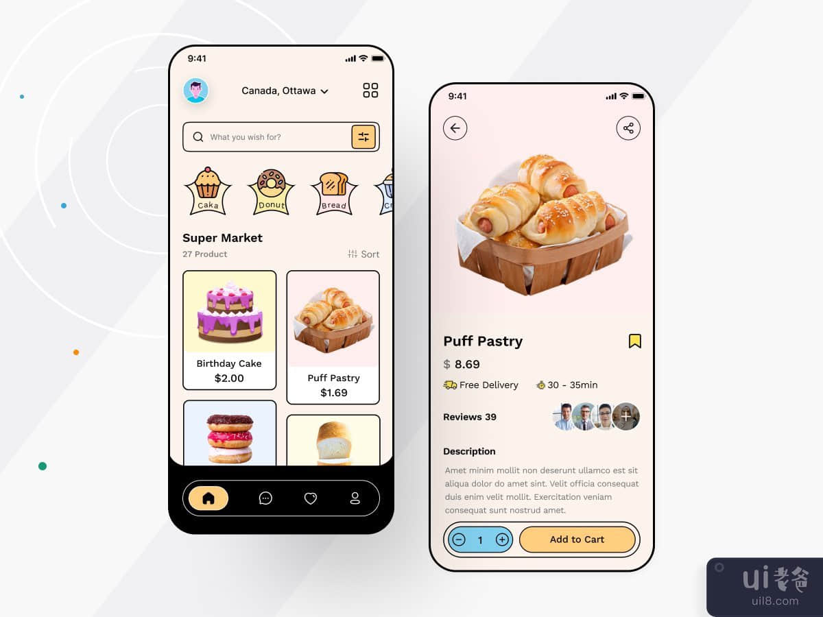 面包店应用程序 |用户界面设计(Bakery Store App | UI Design)插图2