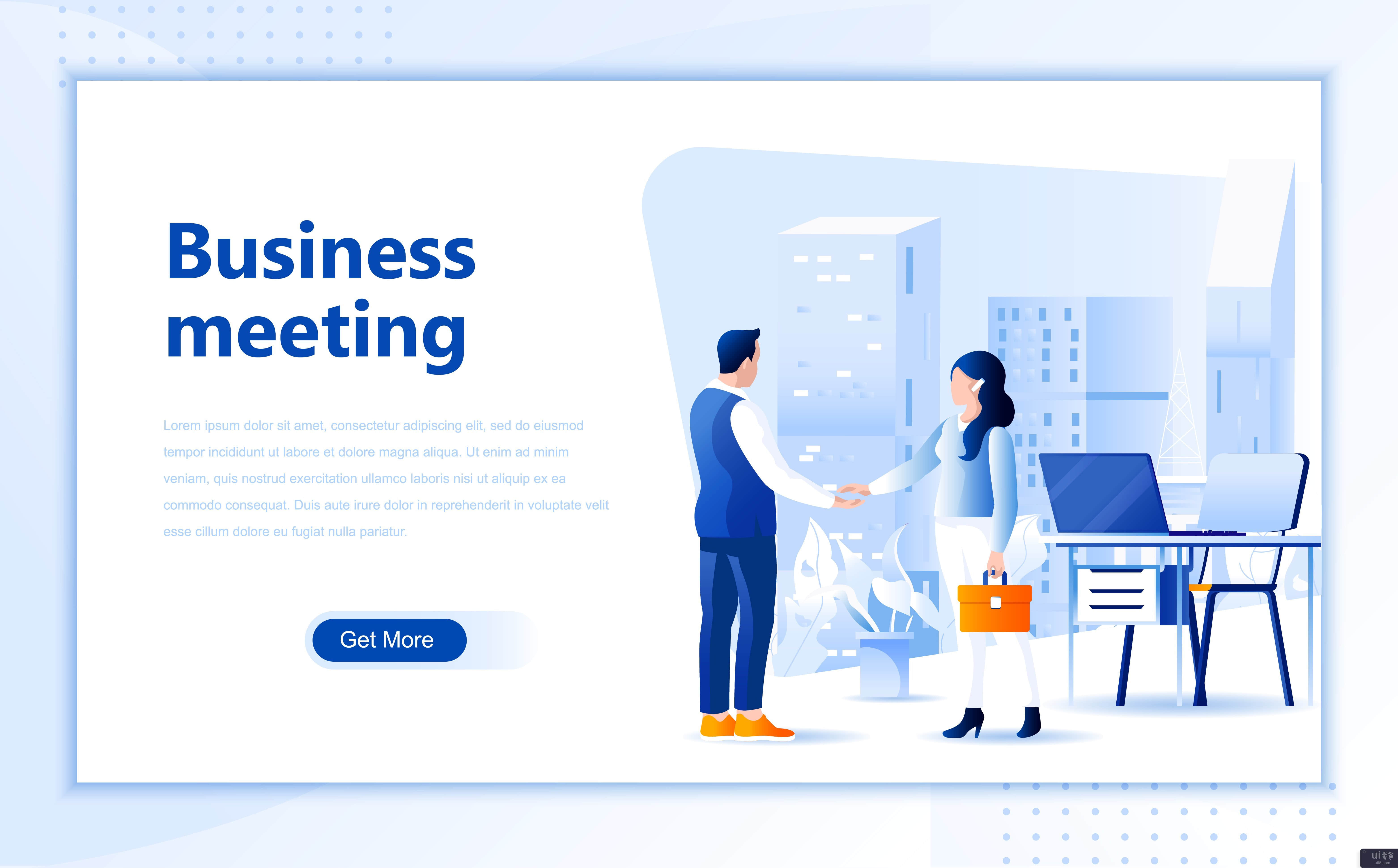 商务会议平面登陆页标题(Business Meeting Flat Landing Page Header)插图2