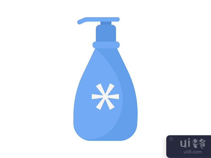 Bottle with antiseptic semi flat color vector object