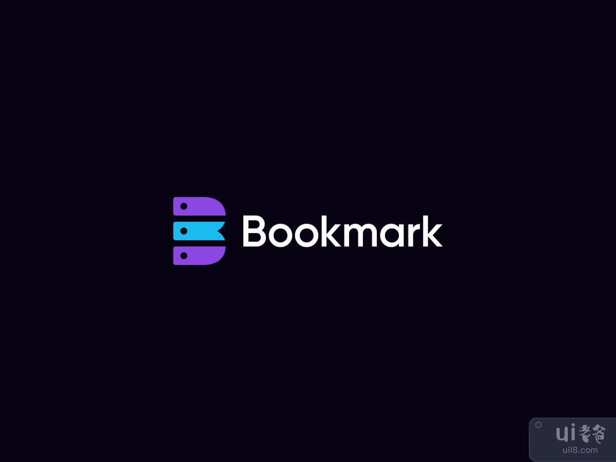 书签标志设计：字母 B + 盒子文件 + 书签丝带(Bookmark Logo Design: Letter B + Box Files + Bookmark Ribbon)插图2