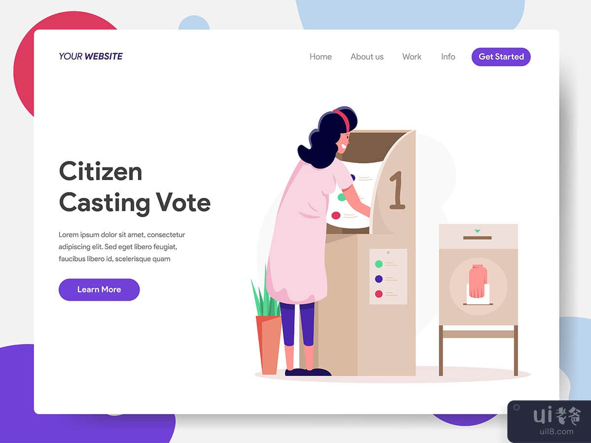 Citizen Choosing Candidate or Vote Illustration