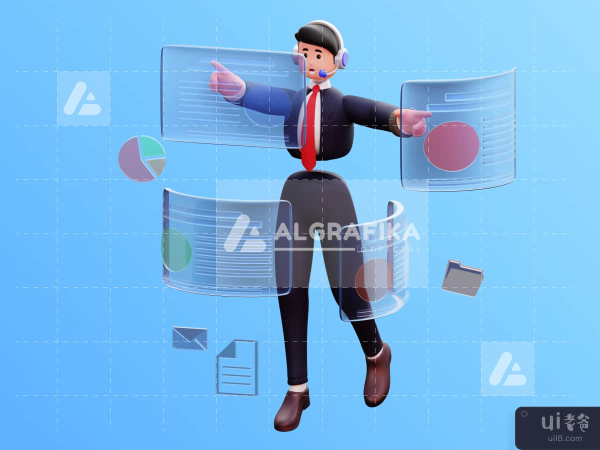 3D Character Businessman Illustration