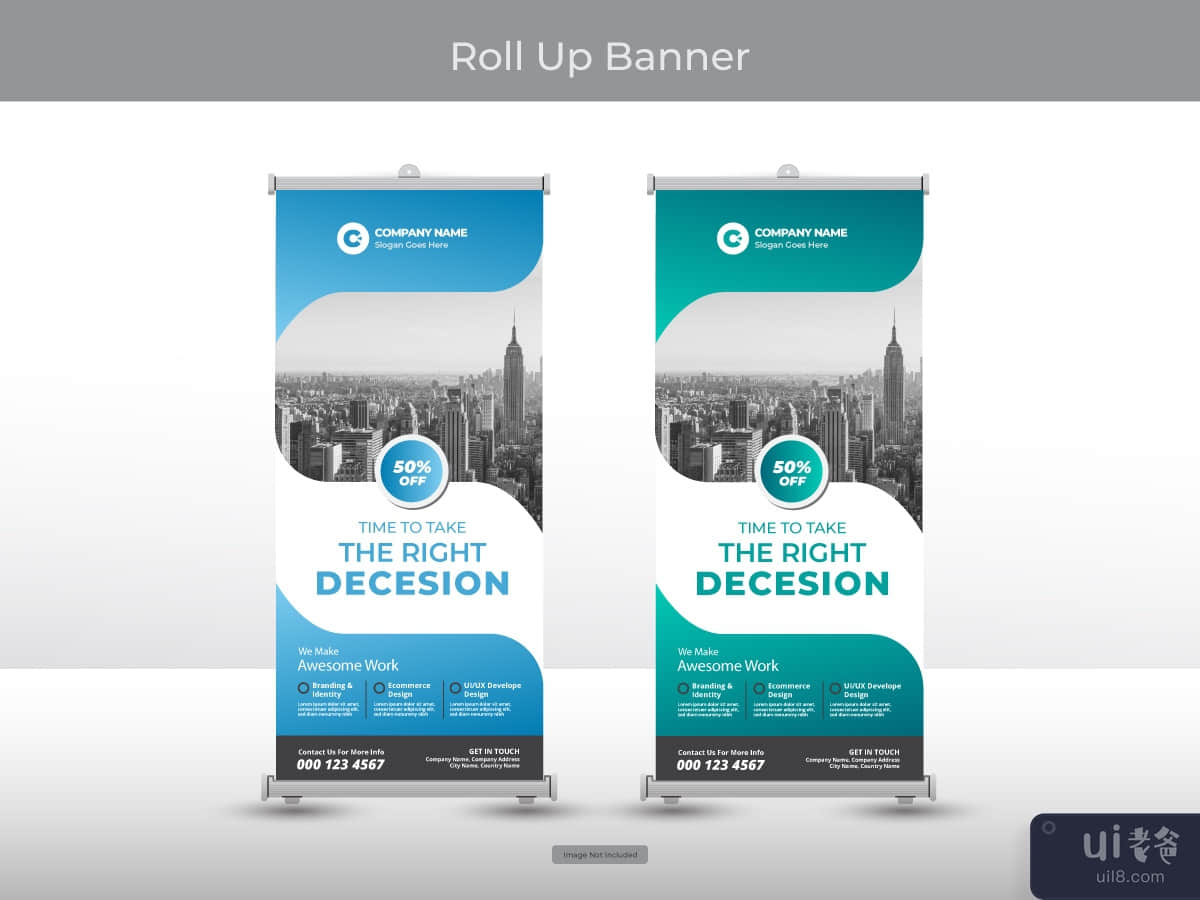 Corporate roll up banner or flyer social media post template