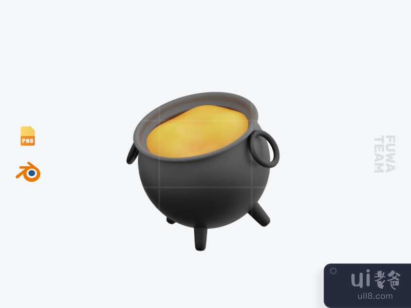 Cauldron Pot - 3D Halloween Icon Pack