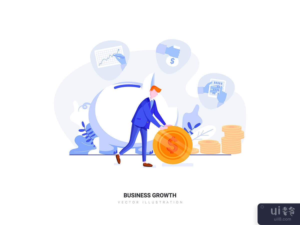 Business Growth Vector Illustration 