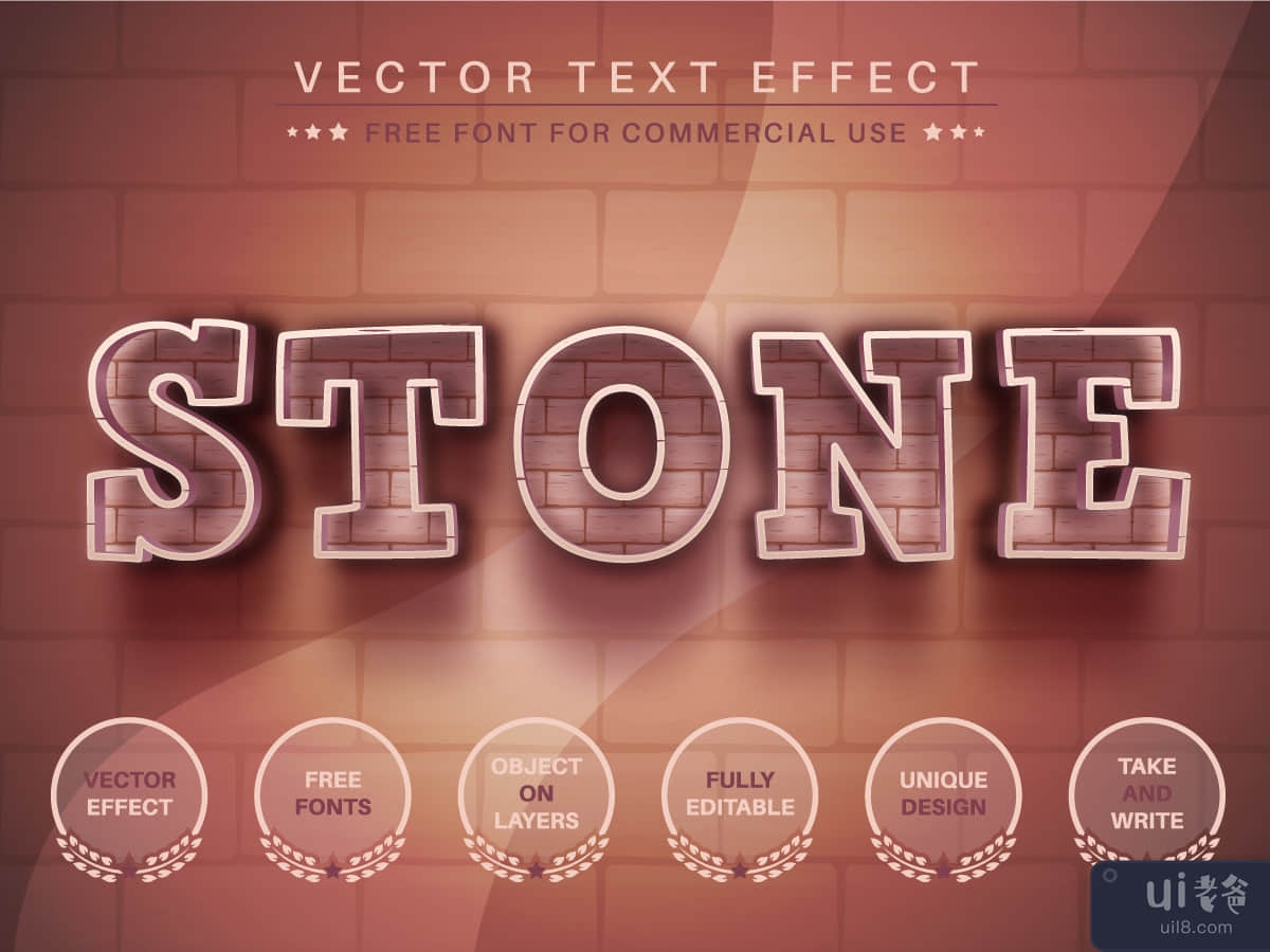 Brick Stone - Editable Text Effect, Font Style
