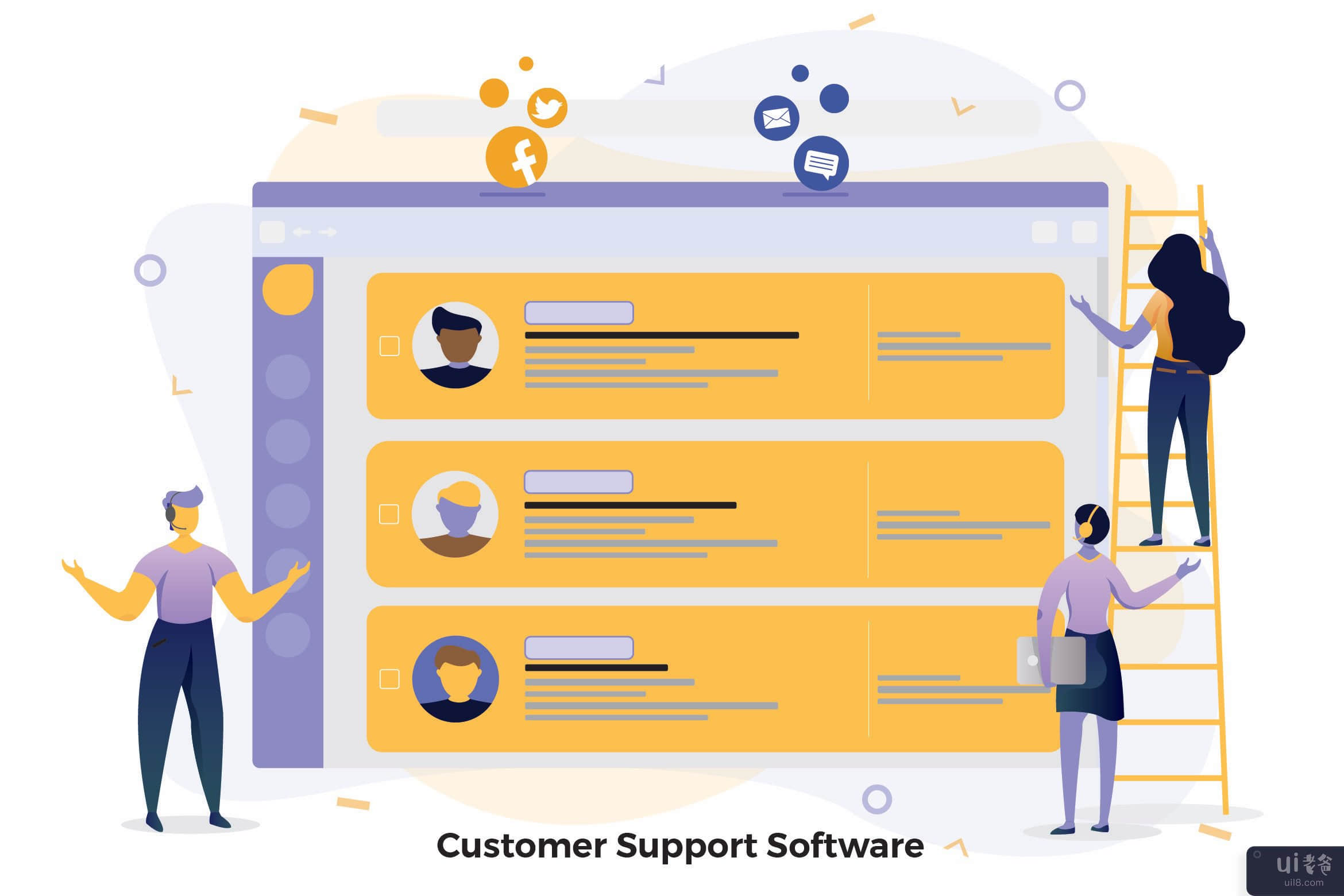 客户支持软件插图 CRM(Customer Support Software Illustrations CRM)插图2