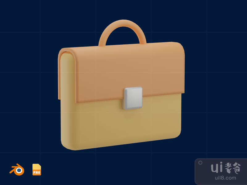 Briefcase - 3D Design Thinking Illustration