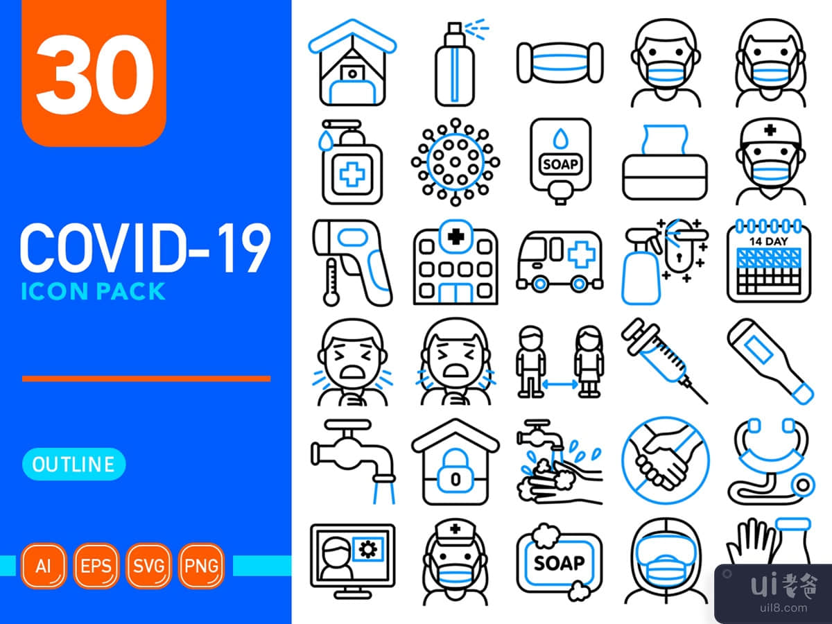 Covid-19 Icon Pack - Outline