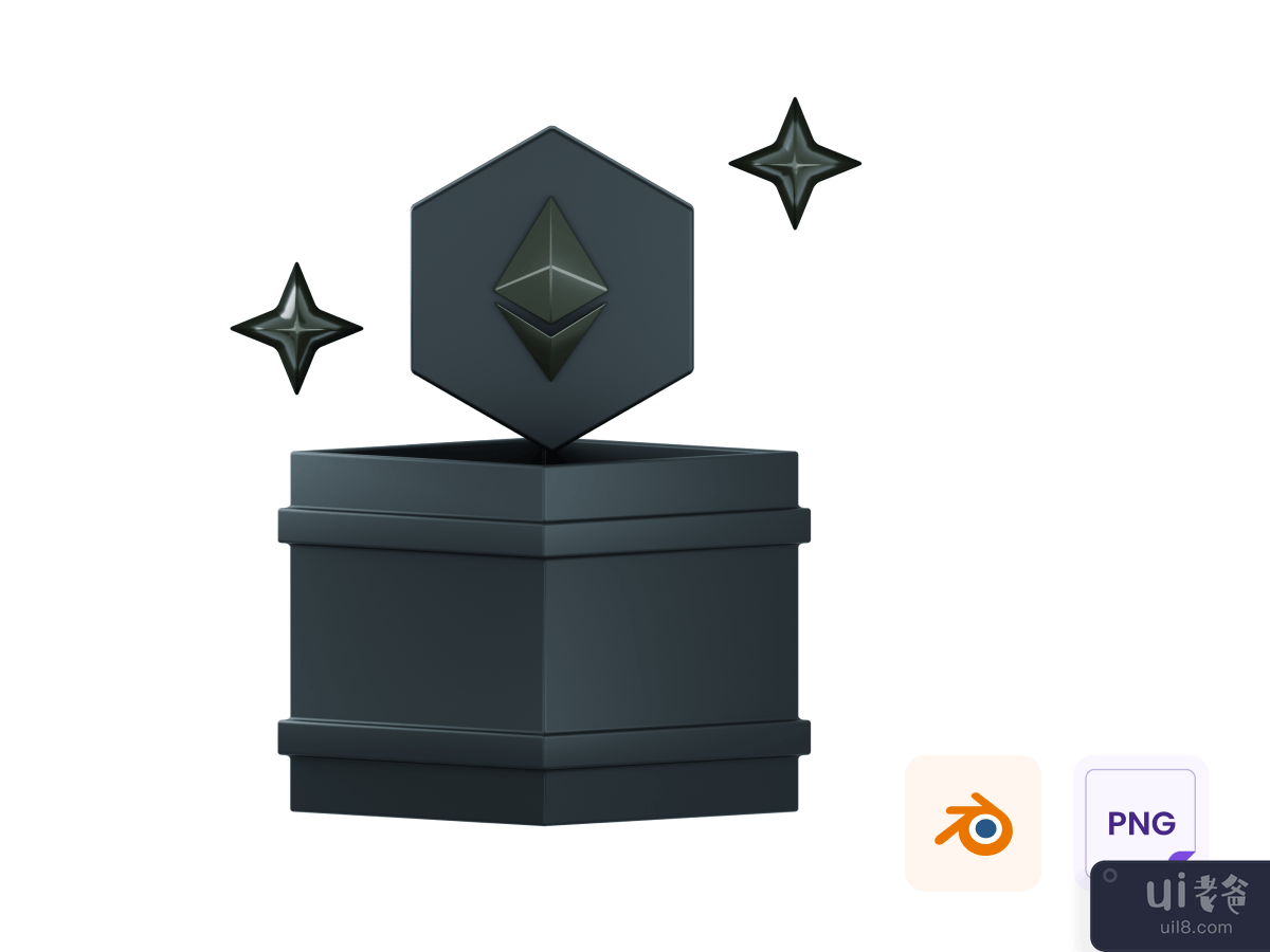 Box & Eth Sparkling 3D Icon