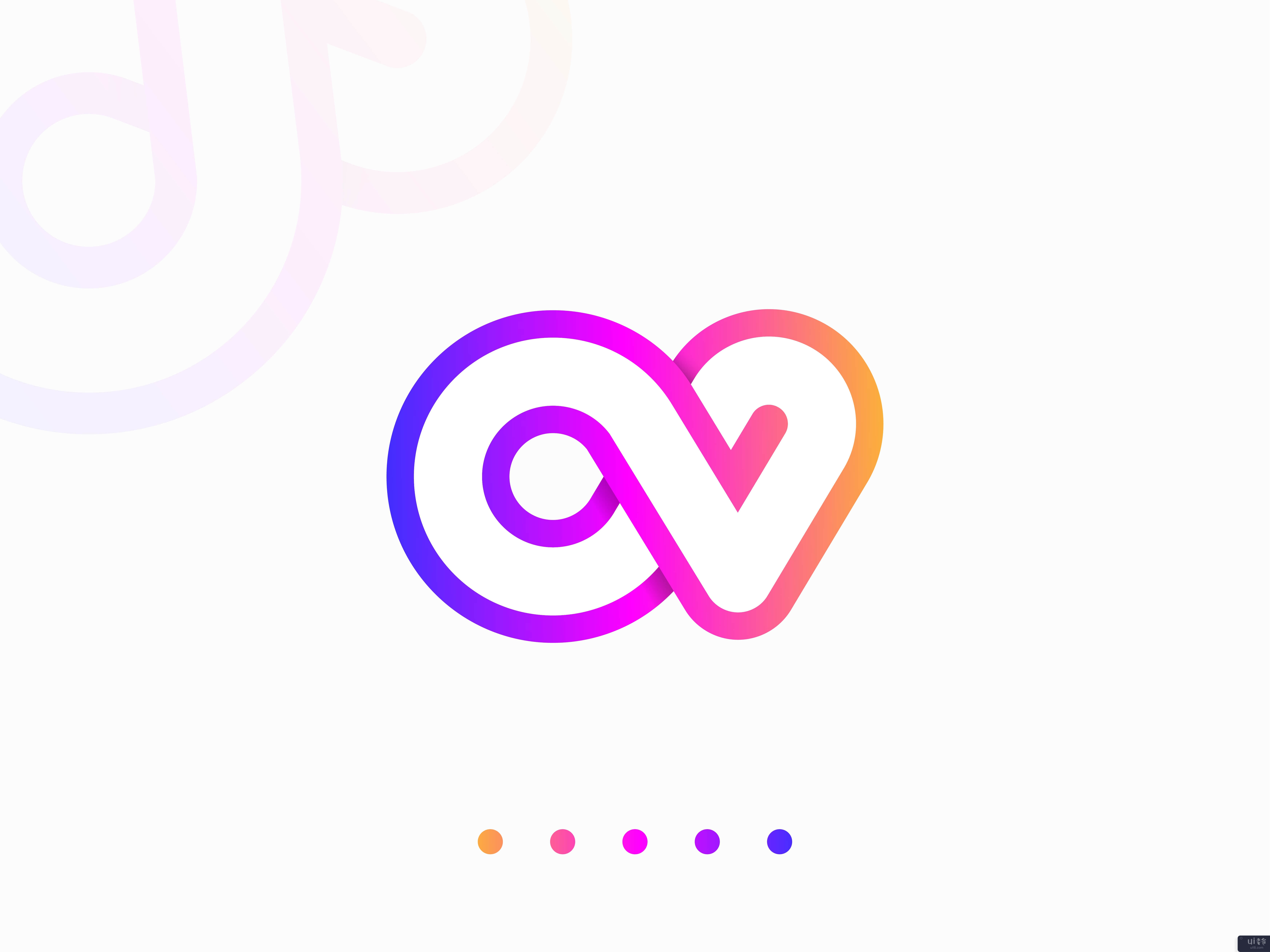 Ov 现代字母徽标模板(O V Modern Letter Logo Template)插图2