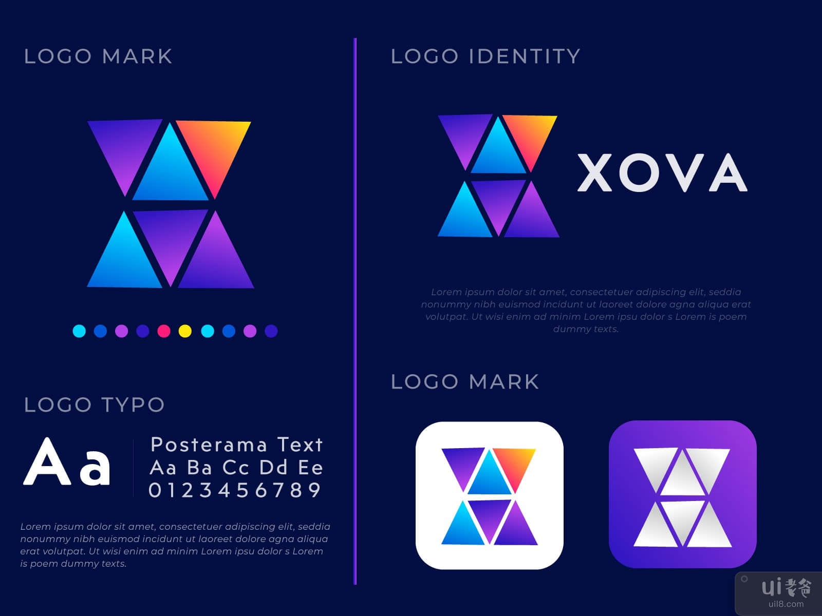 Abstract X Latter Logo designs For App XOVA 2nd Concept 