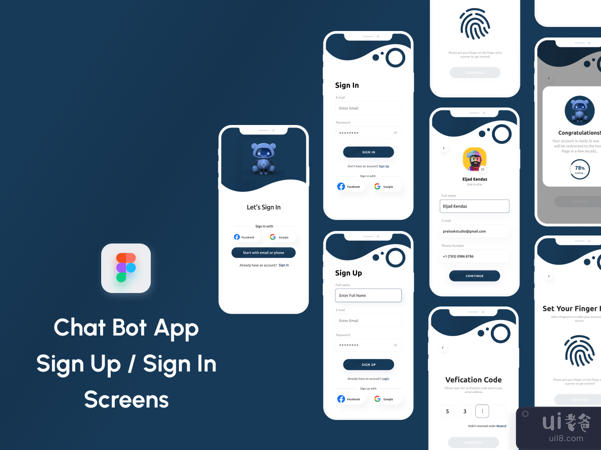 Chat Bot App Sign Up_ Sign In Screens