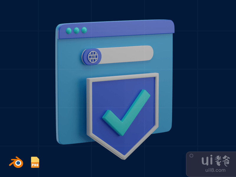 Browser Security - 3D Cyber Security Illustration