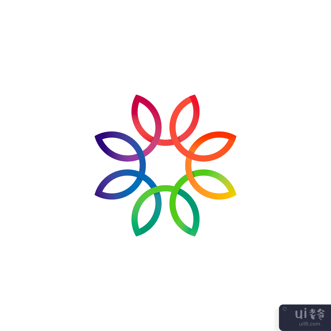 五颜六色的树叶标志模板(Colorful Leaves Logo Template)插图3