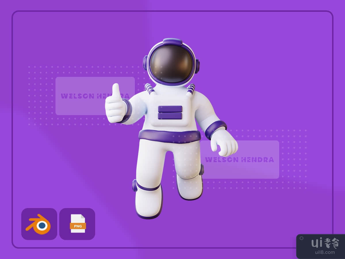 Astronaut showing thumbs up - Space 3D Illustration Pack