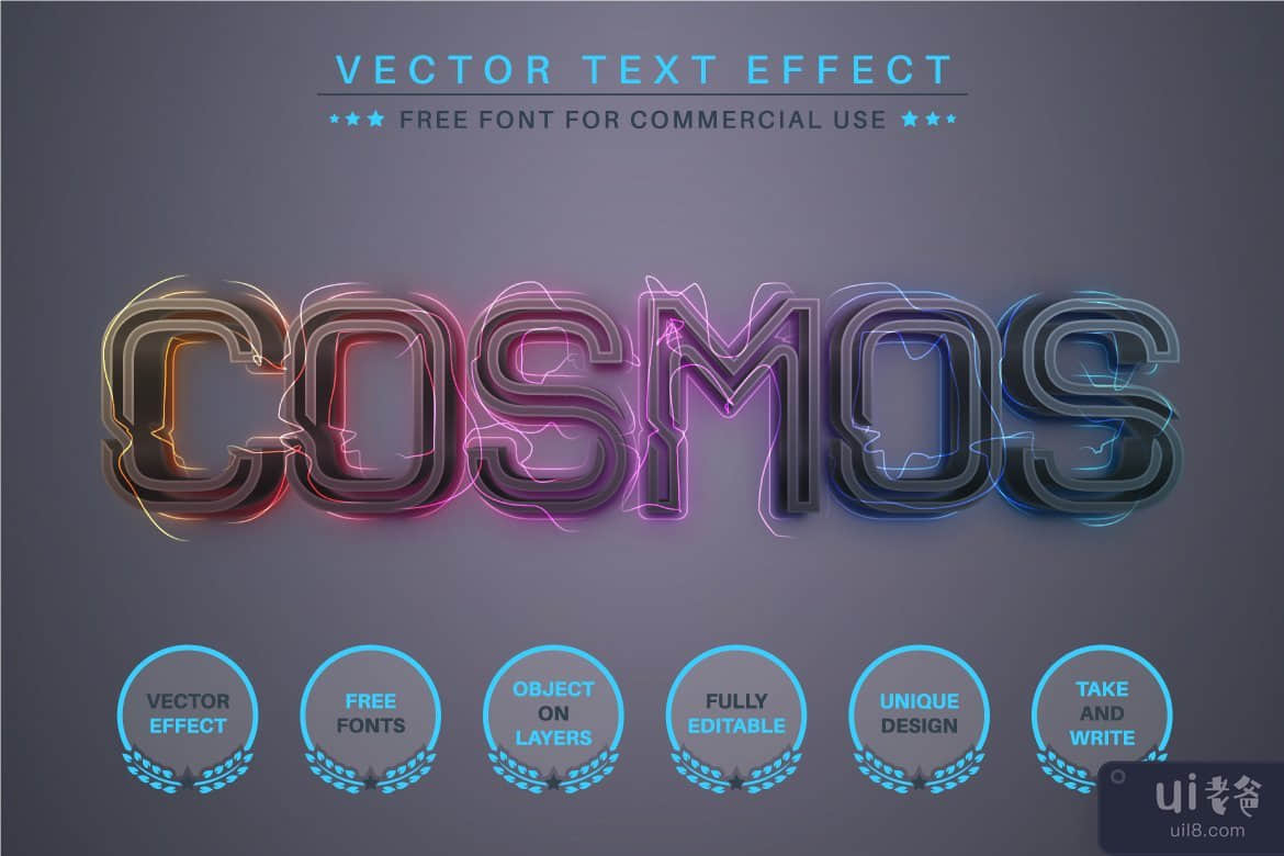 Cosmos - 可编辑的文字效果，字体样式(Cosmos - Editable Text Effect, Font Style)插图2