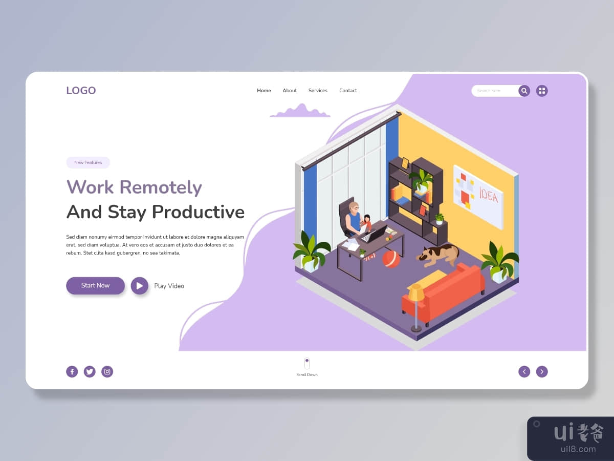 Concept Remote Working Work Website Template