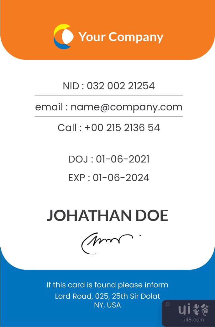 公司身份证模板(Corporate ID Card Template)插图2
