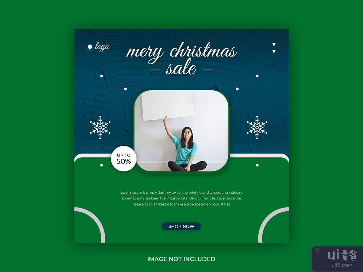 Christmas sale happy new year social media banner template