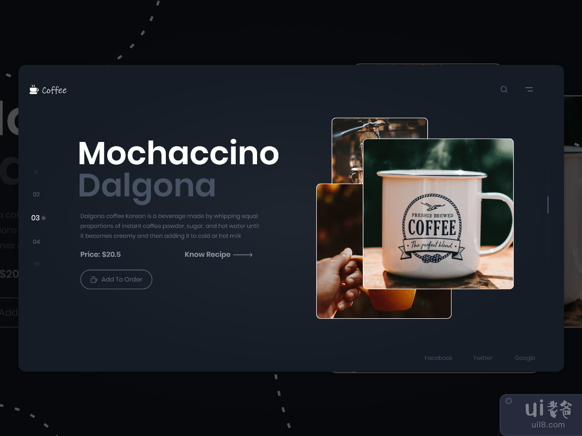 Coffee web concept