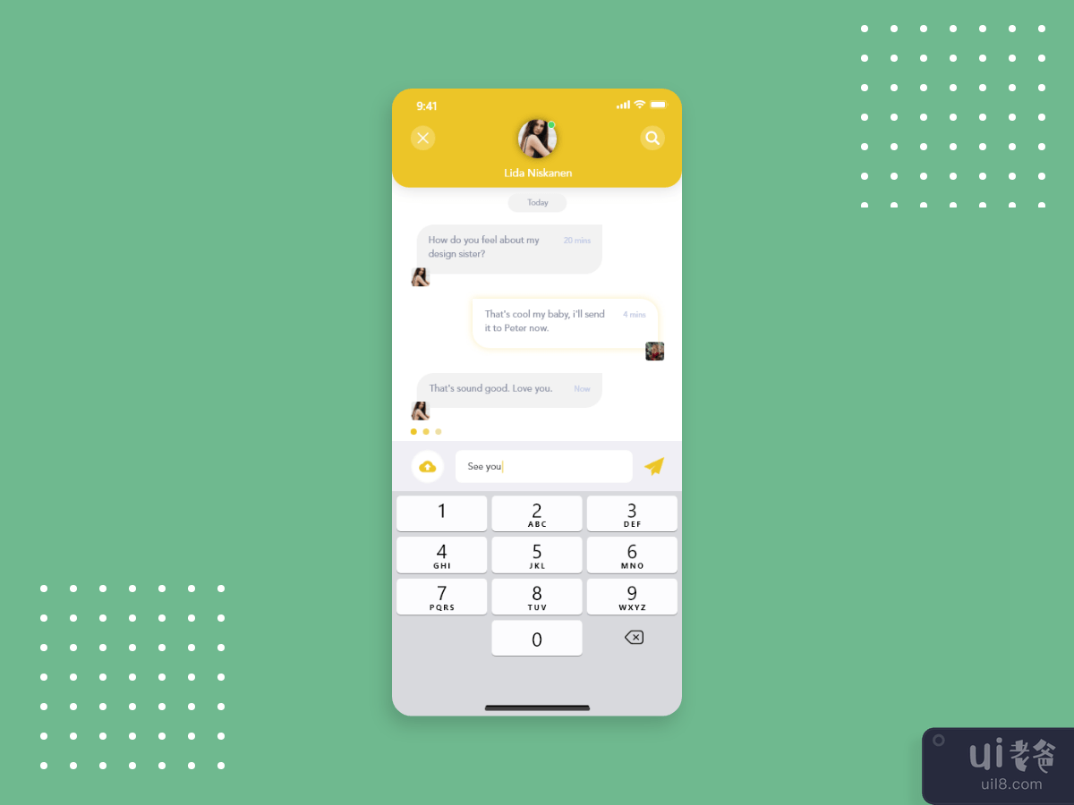 Chat Details concept screen for Social app