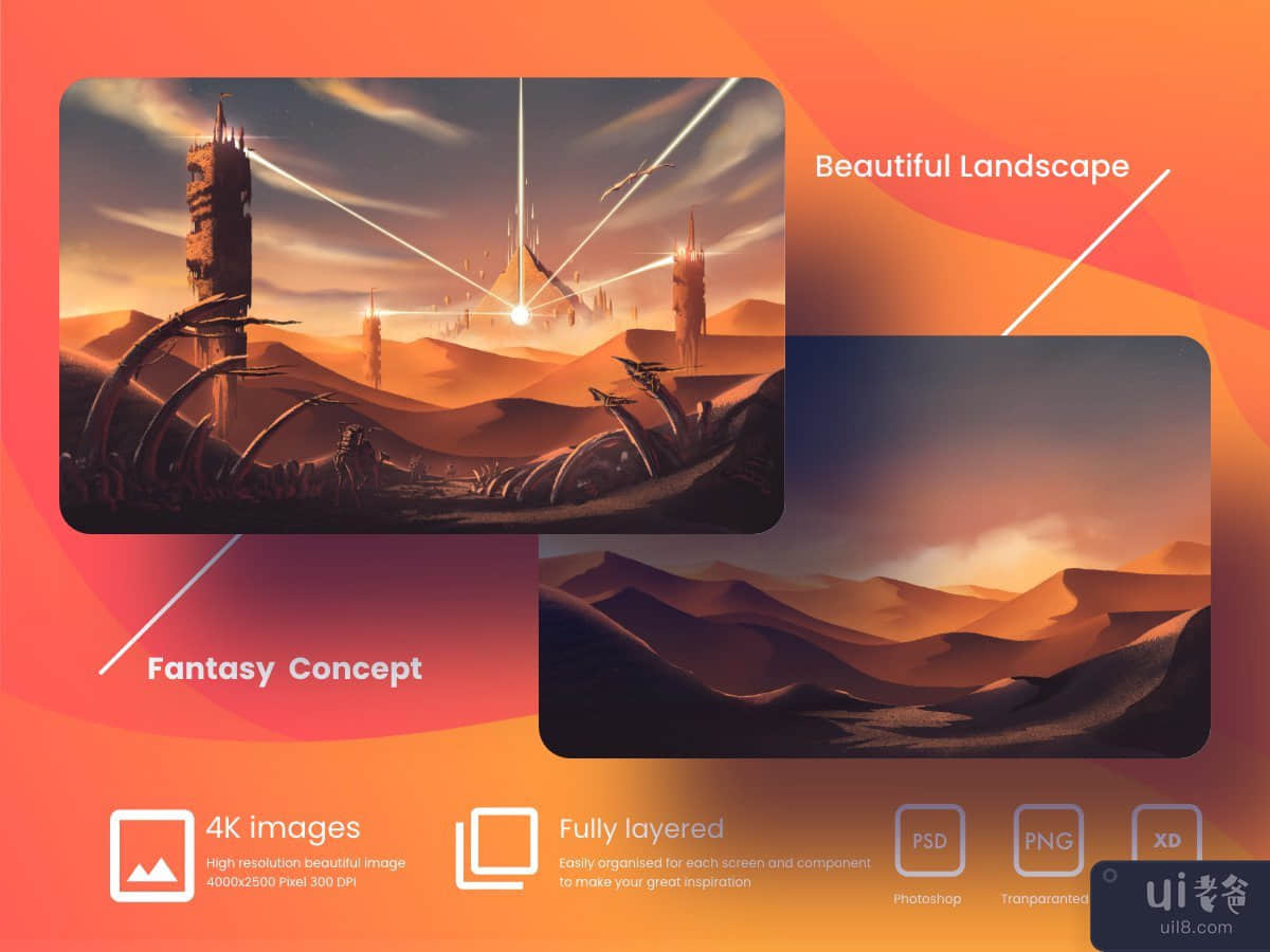 概念艺术沙漠景观(Concept art desert landscape)插图5