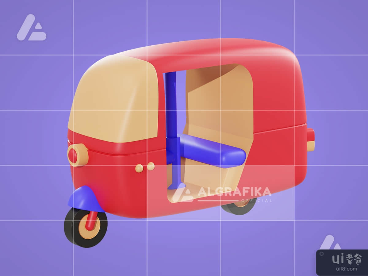 3d illustration bajaj vehicle object