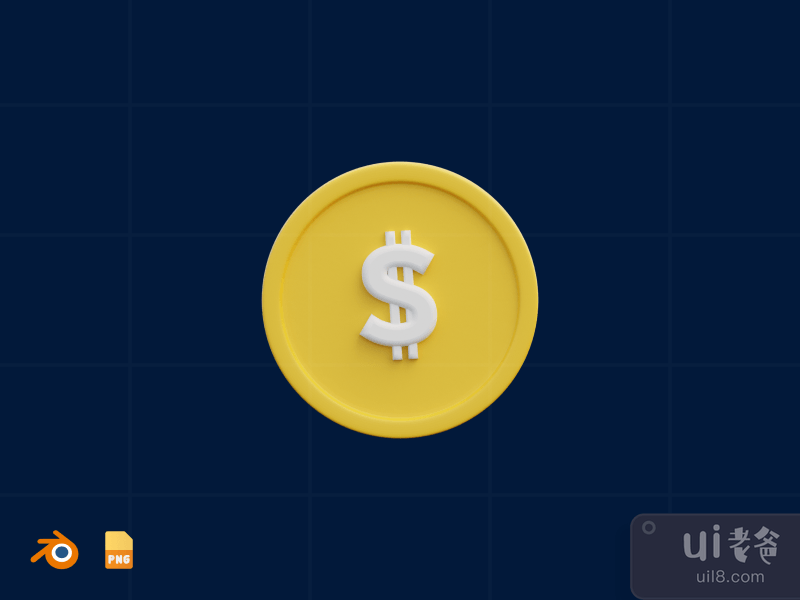 Coin - 3D Business illustration pack (front)