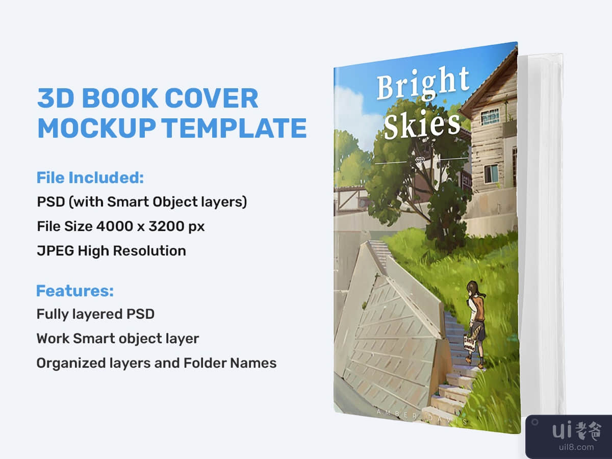 3d Book Cover Mockup Template
