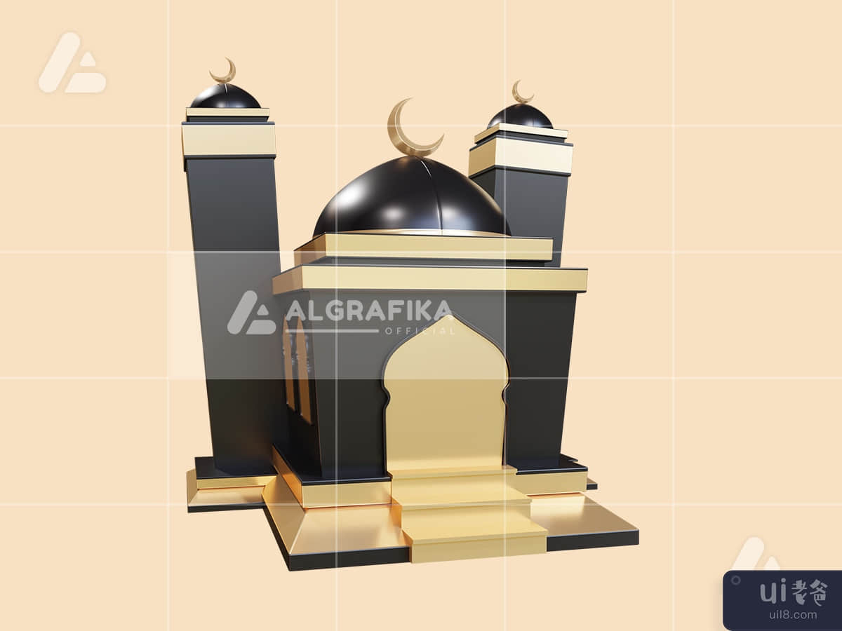 3d illustration ramadan mosque object