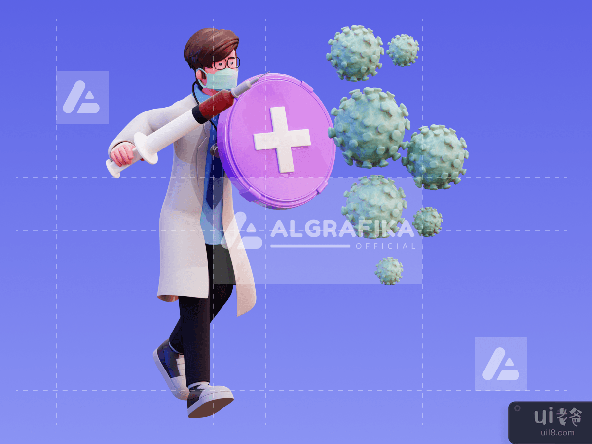 3D Character Male Doctor Illustration