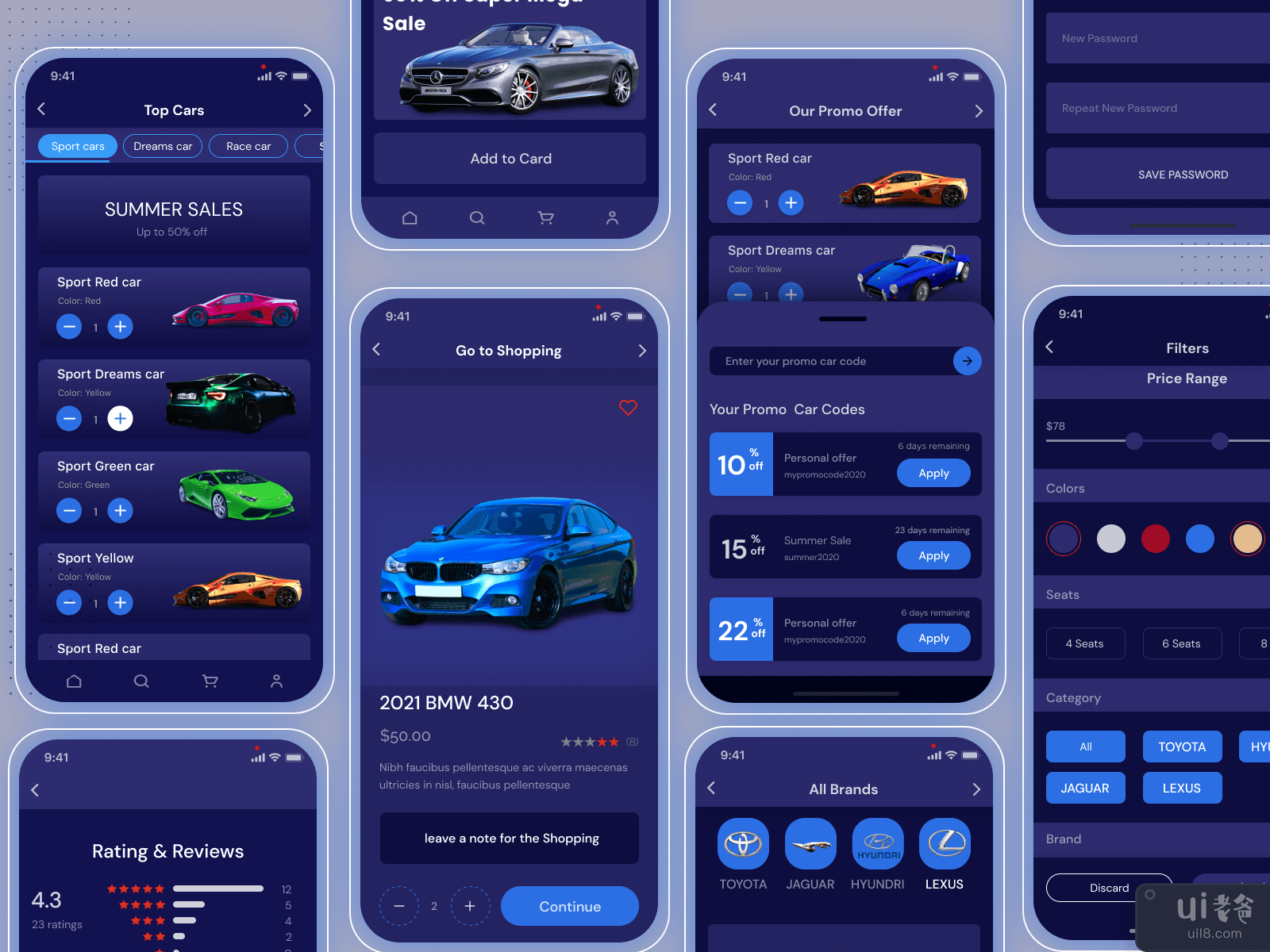 Car Shop Mobile App Design