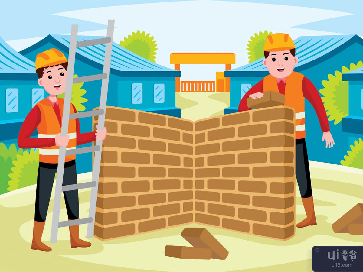 Builders Profession Vector Illustration