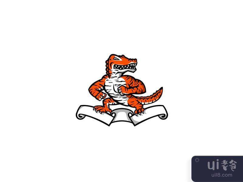 Alligator With Bengal Tiger Stripes Mascot