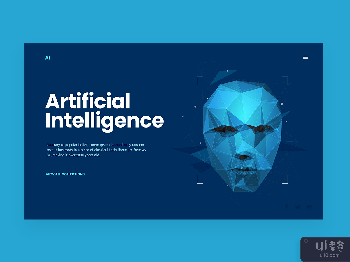 Artificial Intelligence web landing page
