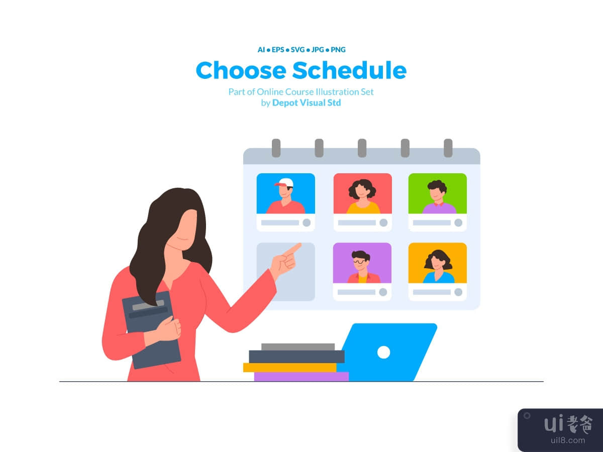 Choose Schedule - Online Course Illustration