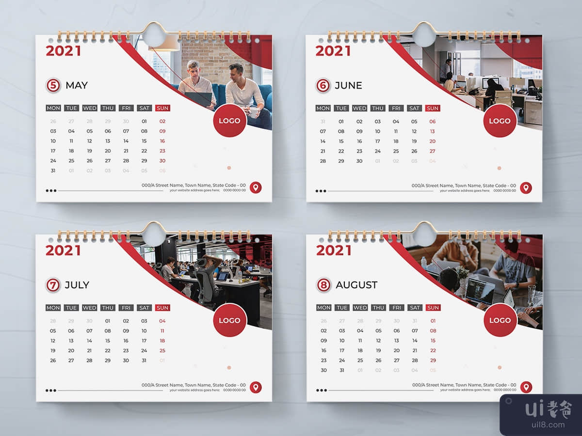 2021 年台历(2021 Desk Calendar)插图5
