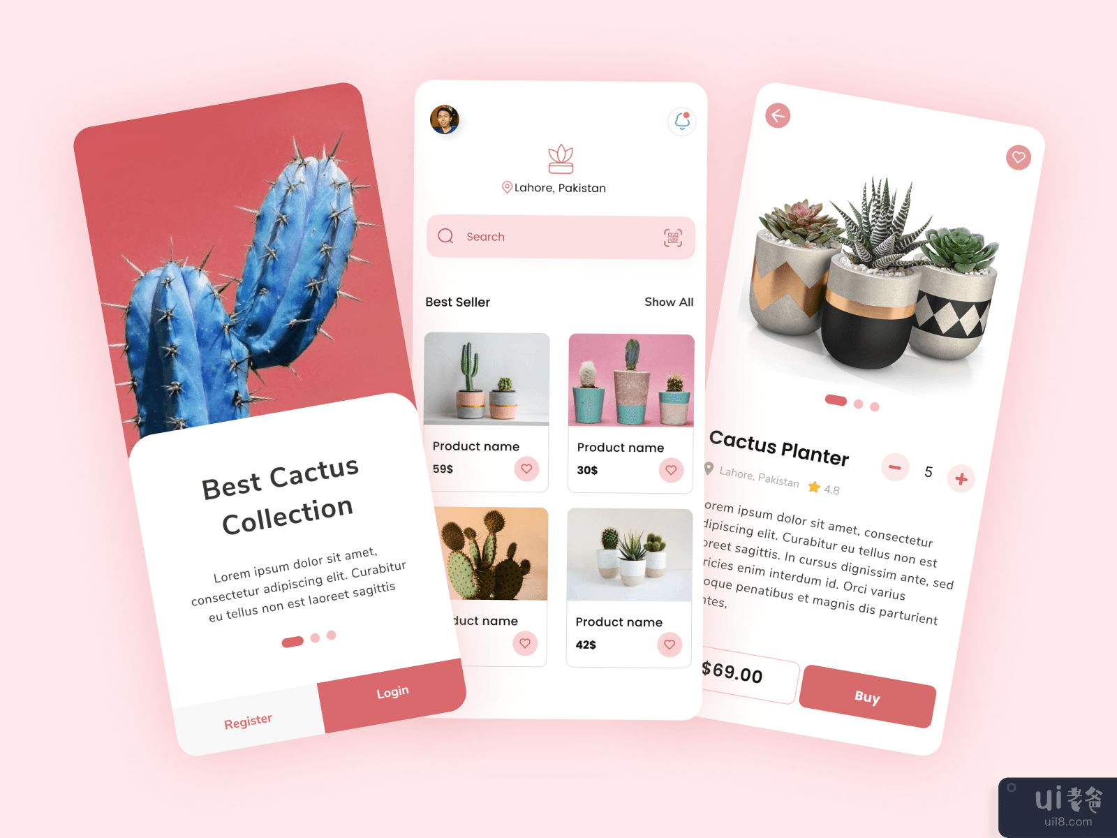 Cactus Store Ecommerce Online Store - Plant Store iOS App