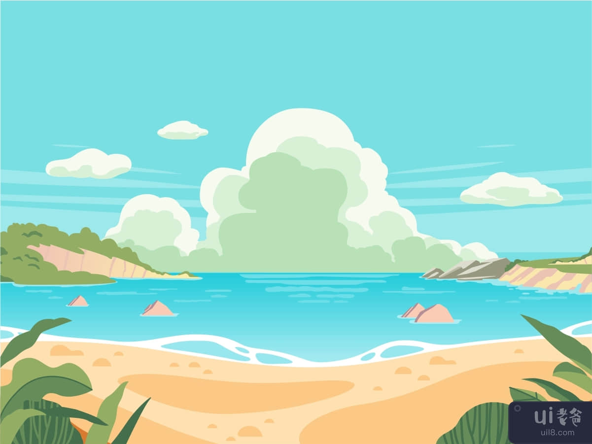 夏季海滩景观天空(Beach landscape sky in summer time)插图2