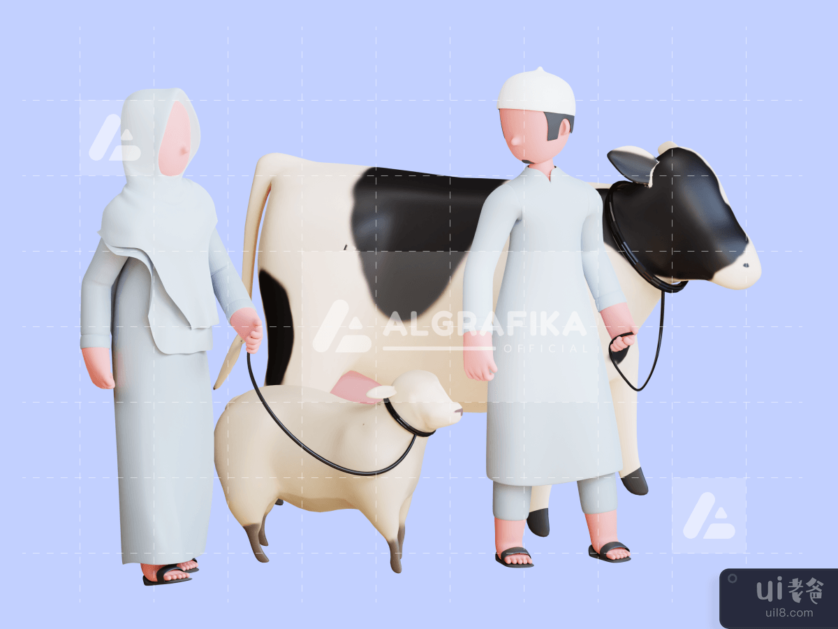 3D Charcter Illustration Eid Al Adha Mubarak