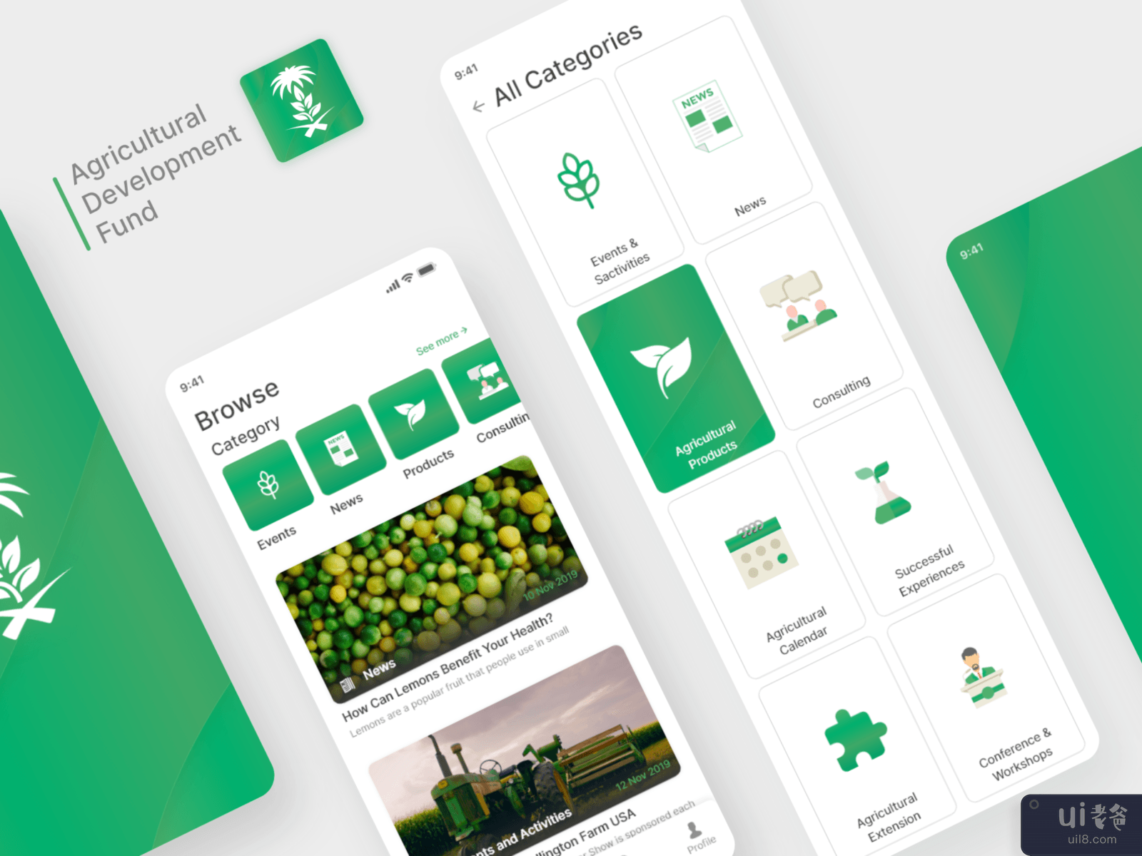 agriculture modern mobile UI UX design