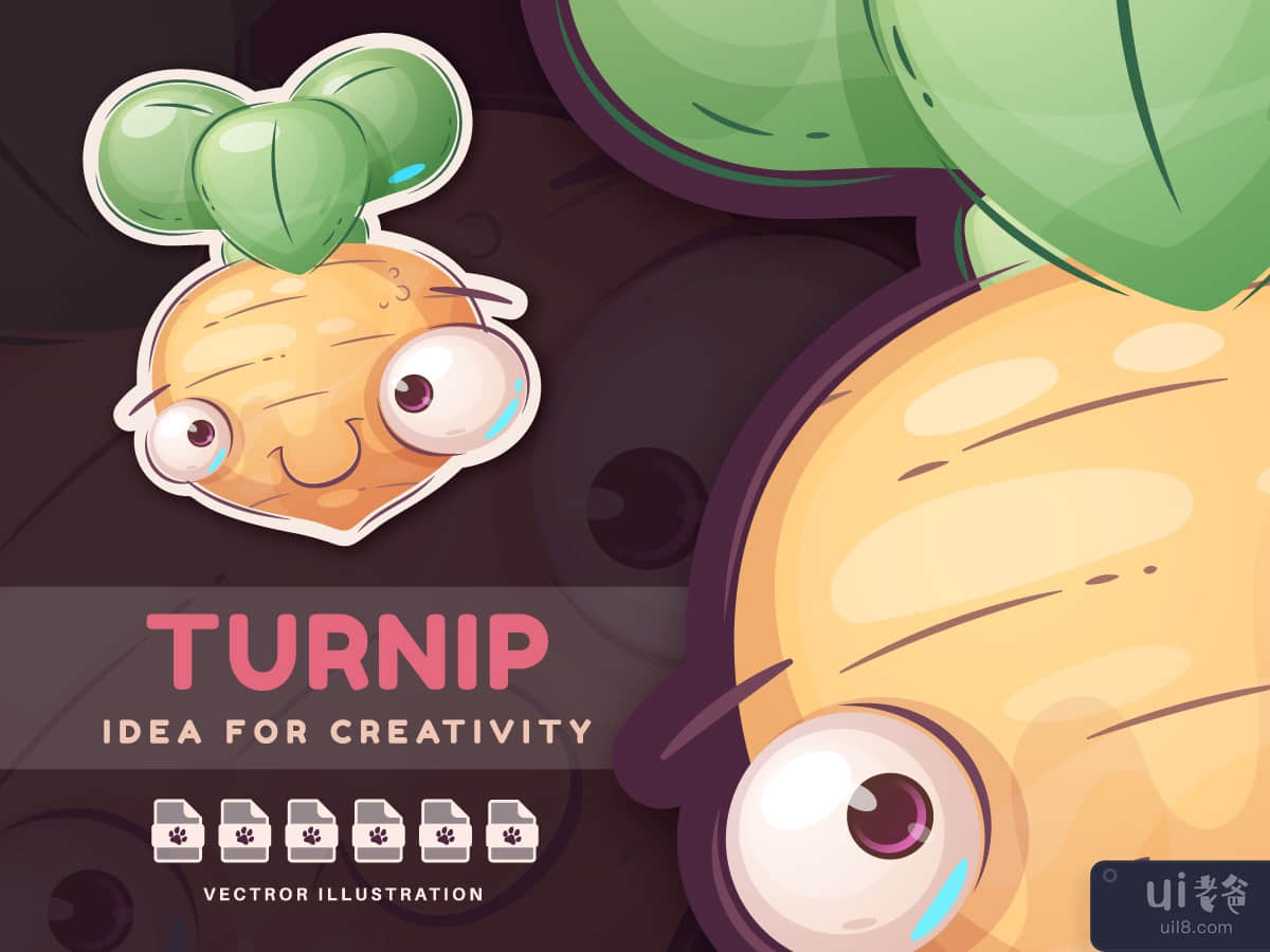 Cartoon Character Turnip - Sticker
